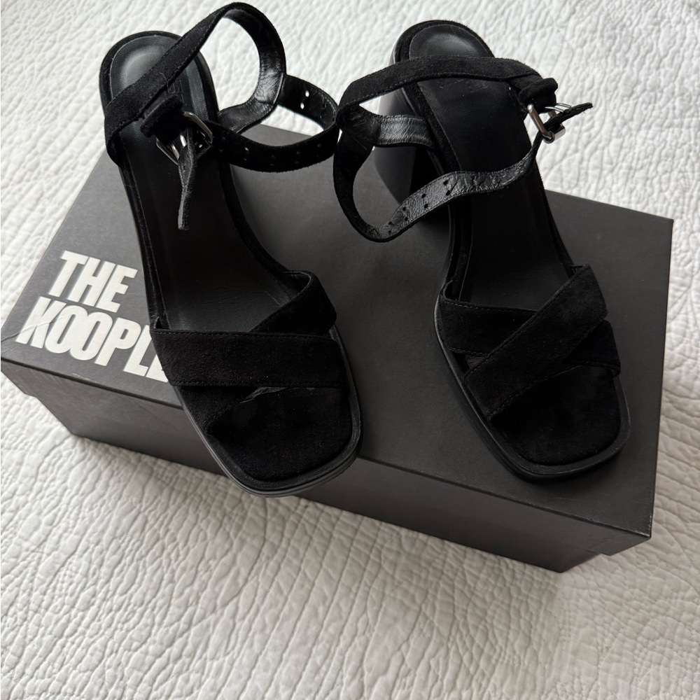 The Kooples Women’s Suede Black Sandals Size 37